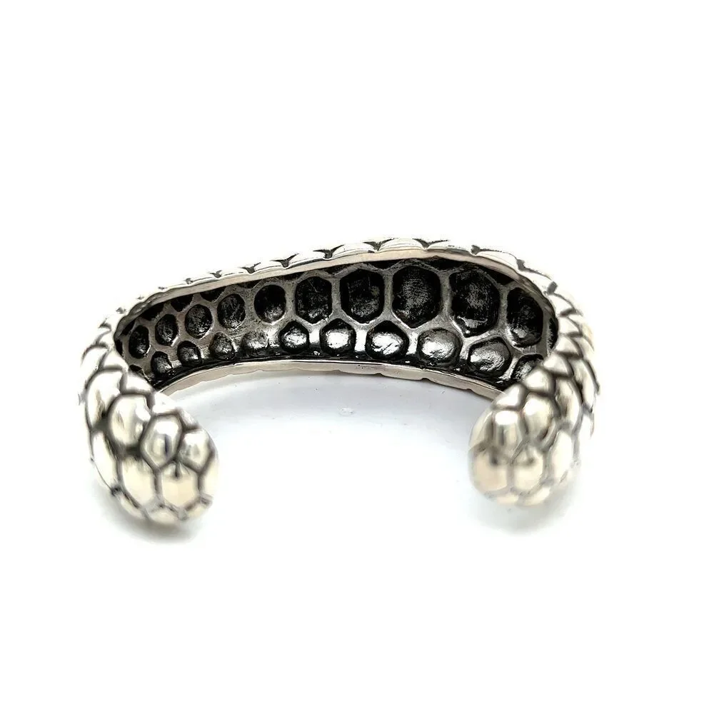 Tiffany & Co Bangle Bracelet 7.5" Medium Beehive Design Sterling Silver TIF885 - Picture 3 of 7